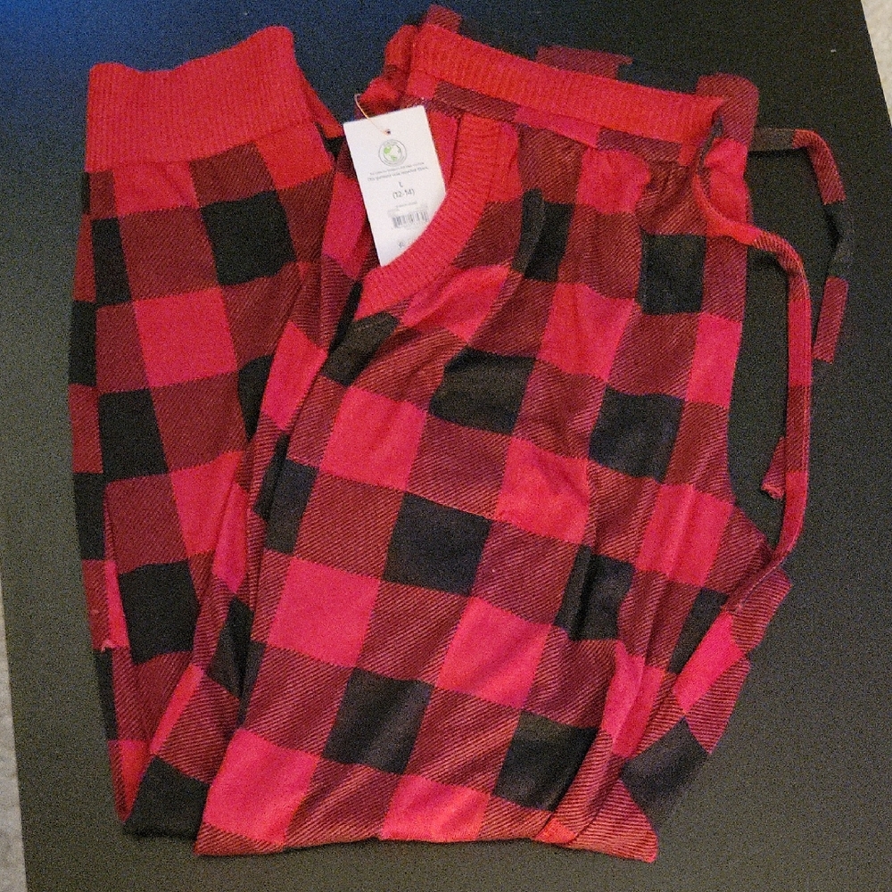 Plaid Red and Black Women's Pajama Bottoms